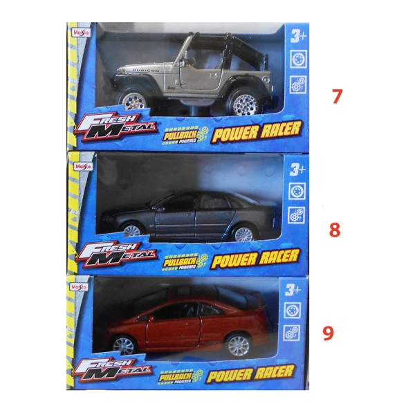 MAISTO FRESH METAL CARS PULL BACK 1:36 - 18 DESIGNS