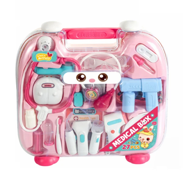 DOCTOR\'S SET ΙΝ CARRYING CASE PINK WITH LIGHTS AND SOUNDS