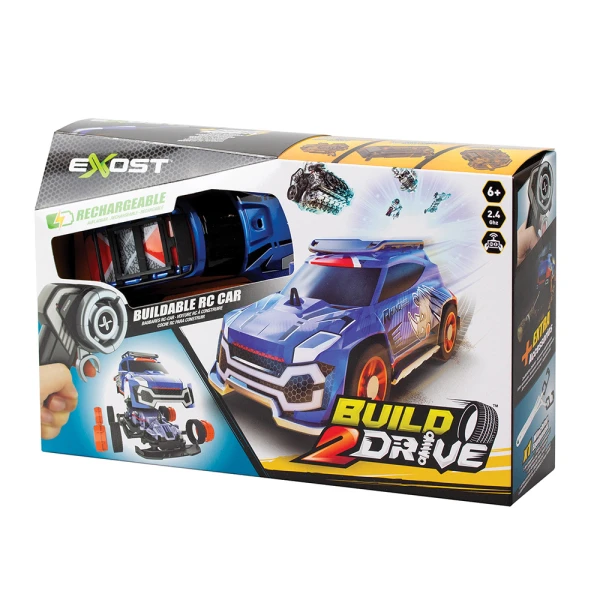 EXOST BUILD 2 DRIVE REMOTE CONTROL & ASSEMBLED RACE CAR BLUE