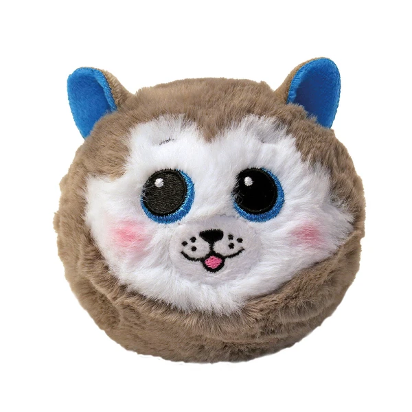 TY FLUFFY BALL BEANIE BOUNCERS - GREY HUSKY