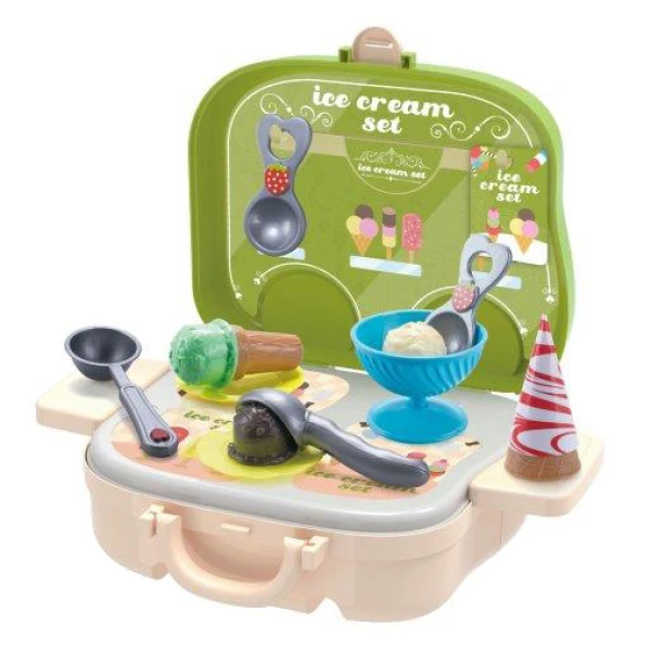 CASE WITH WHEELS ICE CREAM SHOP CAR WITH BELTS FOR THE BACK