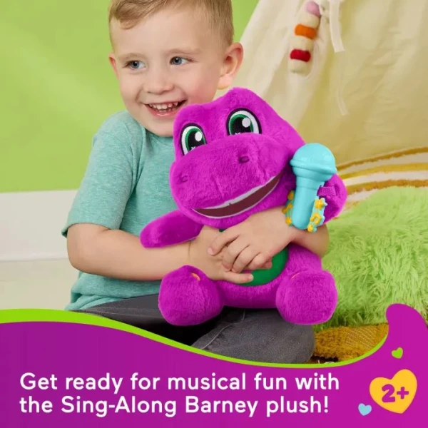 FISHER PRICE BARNEY\'S WORLD PLUSH TOY SING-ALONG BARNEY - IN ENGLISH