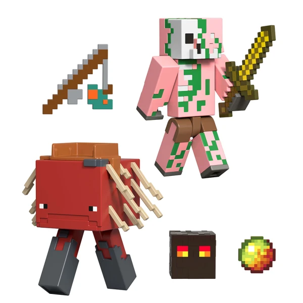 MINECRAFT ΣΕΤ 2 ΦΙΓΟΥΡΕΣ - ZOMBIFIED PIGLIN & MINECRAFT STRIDER