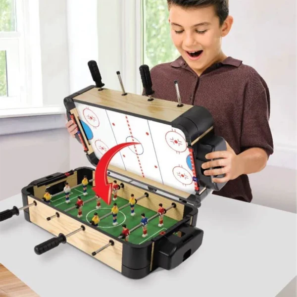 ΞΥΛΙΝΟ ΕΠΙΤΡΑΠΕΖΙΟ ΠΟΔΟΣΦΑΙΡΟ & AIR HOCKEY 2 ΣΕ 1 40,5Χ22Χ7 εκ.
