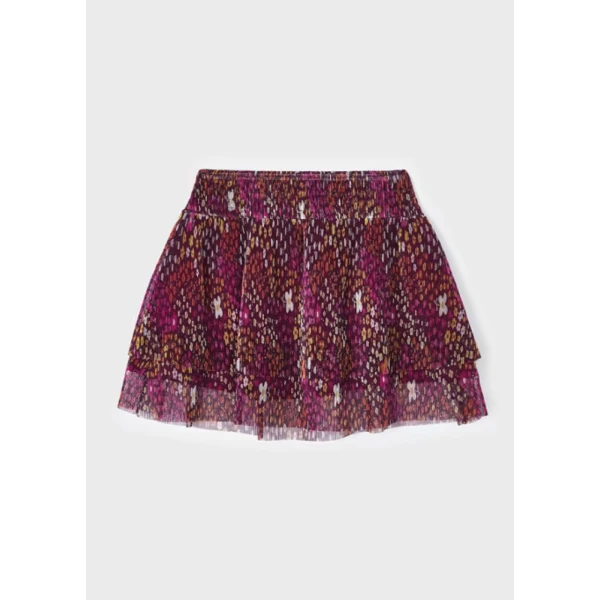 MAYORAL SKIRT TULLE GOFFER WITH STAMP BERRY