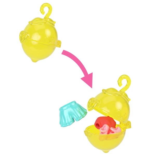 POLLY POCKET DOLL WITH ACCESSORIES & KEYCHAIN - LEMON