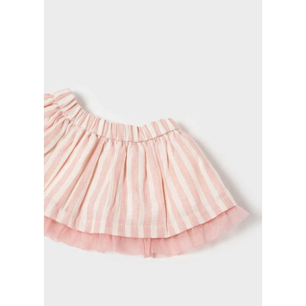 MAYORAL SET SKIRT STRIPED SOFT PINK