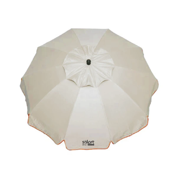 BEACH UMBRELLA 210/10 28/32mm WITHOUT TILT MECHANISM POLYESTER - BEIGE/ORANGE