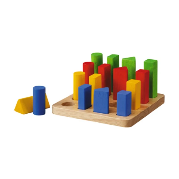 WOODEN GAME PLAN TOYS BASED GEOMETRIC BODIES -GEOMETRIC PEG BOARD