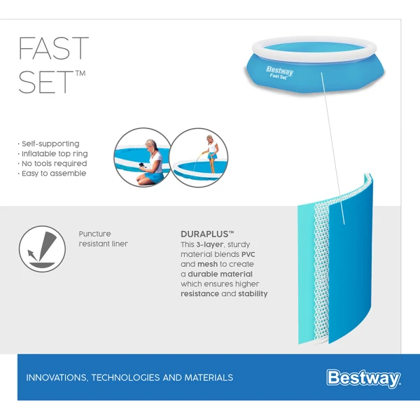 BESTWAY ΠΙΣΙΝΑ 244X61 cm FAST SET