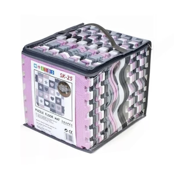 FLOOR PUZZLE 16 pcs. PINK-GREY