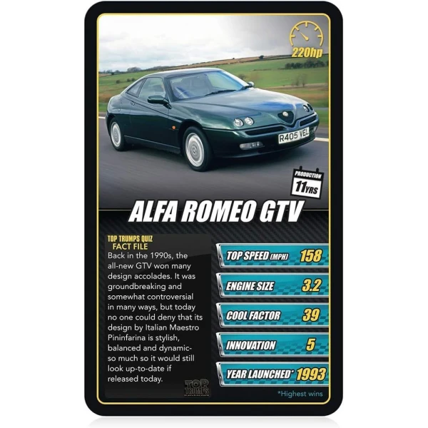 WINNING MOVES ΠΑΙΧΝΙΔΙ ΚΑΡΤΩΝ TOP TRUMPS - ΣΠΟΡ ΑΥΤΟΚΙΝΗΤΑ