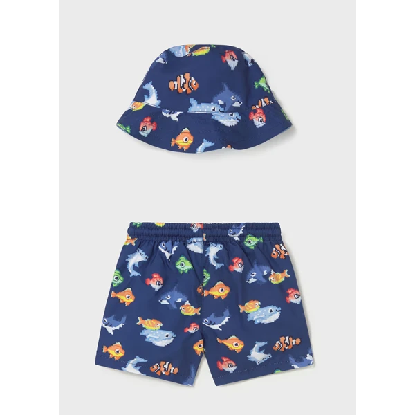 MAYORAL SET SWIMSUIT WITH HAT BLUE 