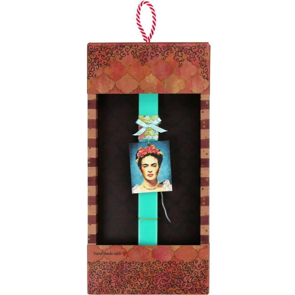 SYNCHRONIA HANDMADE CANDLE 30 cm BASIC - FRIDA KAHLO TURQUOISE