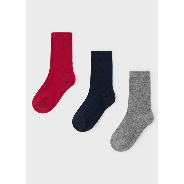 MAYORAL SET 3 SOCKS SIMPLE RED