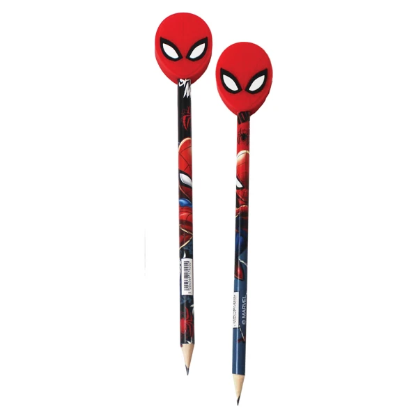 PENCIL WITH RUBBER FIGURE SPIDERMAN - 2 DESIGNS