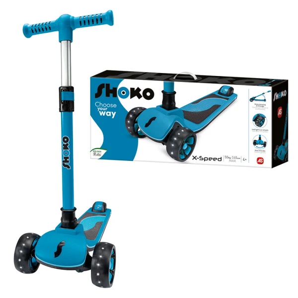 SHOKO KIDS SCOOTER X-SPEED WITH 3 WHEELS IN BLUE COLOR FOR 4+ YEARS