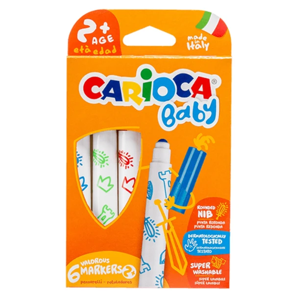 CARIOCA ΜΑΡΚΑΔΟΡΟΙ 6 ΧΡΩΜΑΤΑ BABY ΣΕ BLISTER