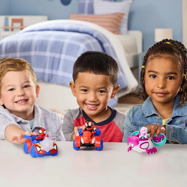 SPIDEY AND HIS AMAZING FRIENDS MILES SPIN MORALES TECHNO RACER VEHICLE AND FIGURE