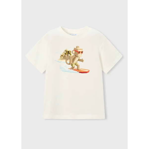 MAYORAL BLOUSE SHORT SLEEVES TRACKSUIT SURF CREAM 
