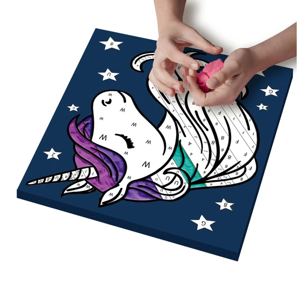 SPLAT PLANET MESS-FREE PAINT KIT WITH CLAY UNICORN CANVAS MOUNTED