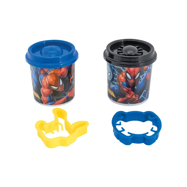 AS DOUGH DISNEY FROZEN & MARVEL SPIDERMAN SET OF 2 DOUGH POTS WITH 2 CUTTERS 228gr FOR AGES 3+ - 8 DESIGNS