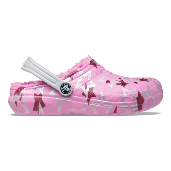 CROCS CLASSIC LINED DISCO DANCE PARTY CLOG K TAFFY PINK/MULTI