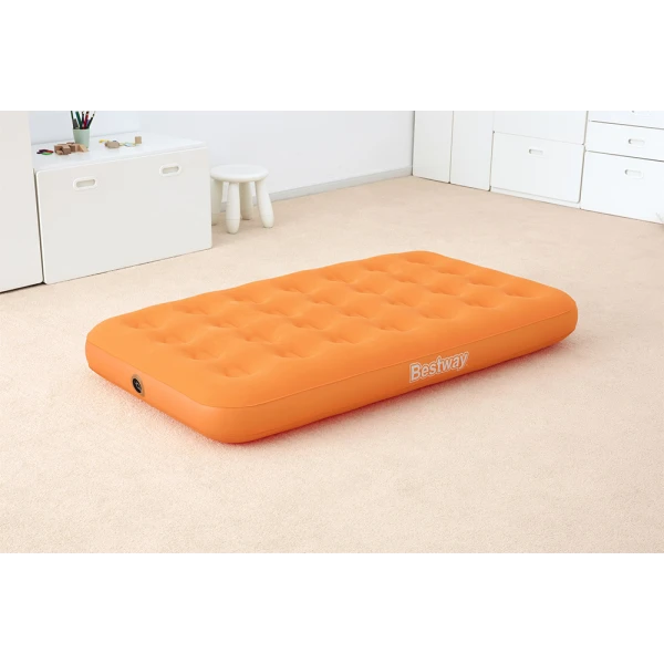 BESTWAY CHILDREN INFLATABLE AIRBED 158X89X18 cm DROWSY DREAMER AIR ORANGE WITH MANUAL HAND PUMP