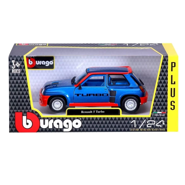 BBURAGO 1:24 RENAULT 5 TURBO BLUE RED