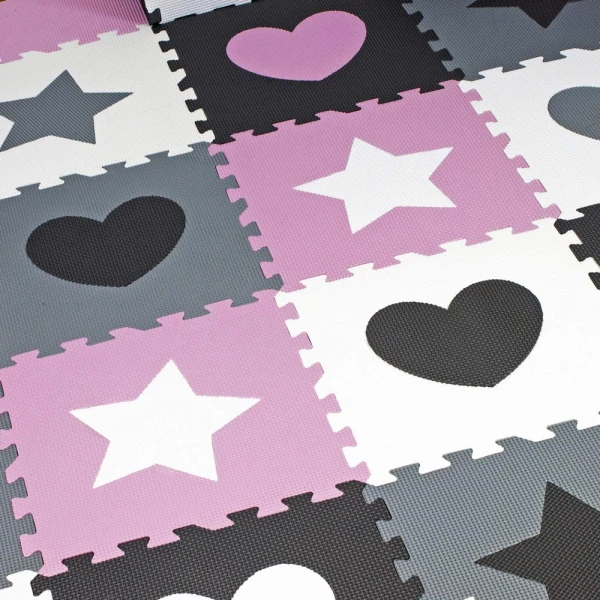 FLOOR PUZZLE 16 pcs. PINK-GREY