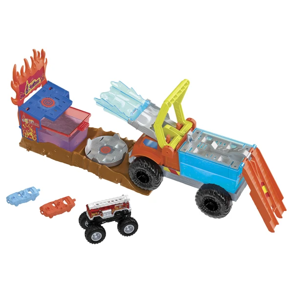 HOT WHEELS MONSTER TRUCKS PLAYSET COLOR SHIFTERS 5 ALARM RESCUE