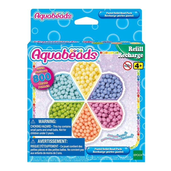AQUABEADS ΠΑΣΤΕΛ ΜΟΝΟΧΡΩΜΕΣ ΧΑΝΤΡΕΣ
