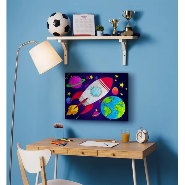 SPLAT PLANET ΣΕΤ ΖΩΓΡΑΦΙΚΗΣ ΜΕ ΠΗΛΟ ΣΕ ΚΑΜΒΑ 40Χ30 εκ. SPACE