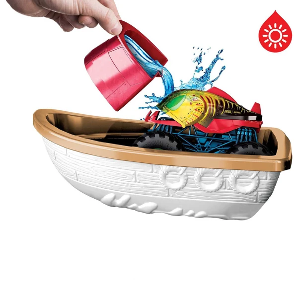 HOT WHEELS MONSTER TRUCKS ΣΕΤ ΠΑΙΧΝΙΔΙΟΥ ΧΡΩΜΟΚΕΡΑΥΝΩΝ ΜΕ ΚΡΟΚΟΔΕΙΛΟ