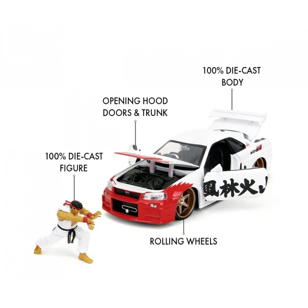 JADA STREET FIGHTER NISSAN SKYLINE GT-R R34 1:24 