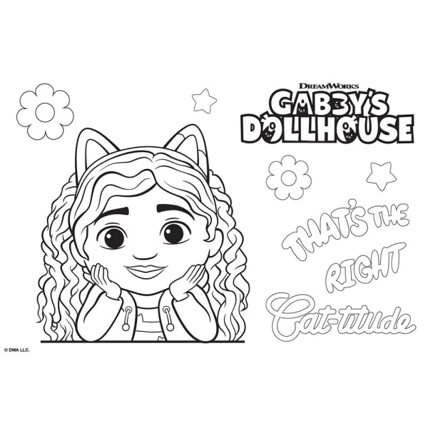 DRAWING PAD 23Χ33 cm 40 SHEETS WITH STICKERS & STENCIL GABBYS DOLLHOUSE - 2 DESIGNS
