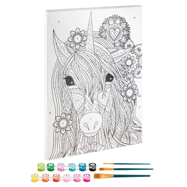 ΖΩΓΡΑΦΙΚΗ ΣΕ ΚΑΜΒΑ ΜΕ ΝΟΥΜΕΡΑ 30x40 CM & 12 ΧΡΩΜΑΤΑ UNICORN