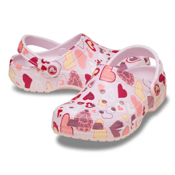 CROCS CLASSIC CLOG KIDS PINK MILK HEARTS