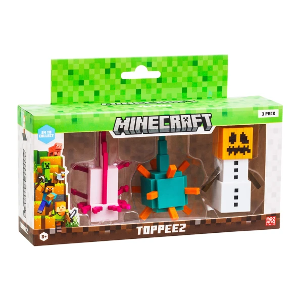 MINECRAFT ΣΕΤ 3 ΦΙΓΟΥΡΕΣ 3D TOPPEEZ 6 εκ. - ΔΙΑΦΟΡΑ ΣΧΕΔΙΑ