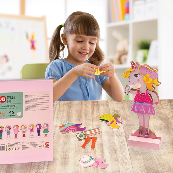 MAGNET BOX FANTASY DREAMS DRESS-UP 46 ΕΚΠΑΙΔΕΥΤΙΚΟΙ ΞΥΛΙΝΟΙ ΜΑΓΝΗΤΕΣ ΓΙΑ 3+ ΧΡΟΝΩΝ