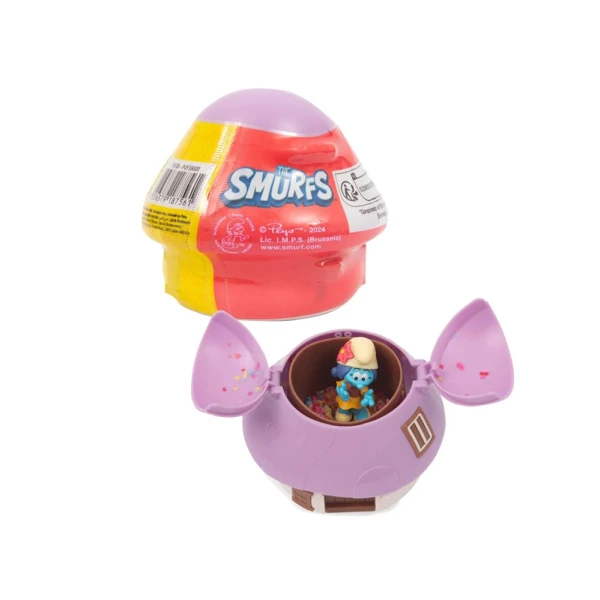 SMURFS HOUSE WITH CONFETTI AND SURPRISE FIRURE - 6 COLOURS