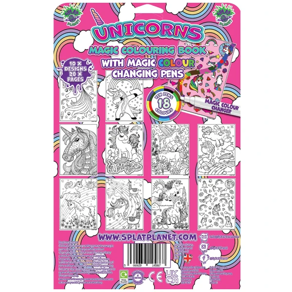 SPLAT PLANET UNICORN MAGIC COLOURING BOOK 
