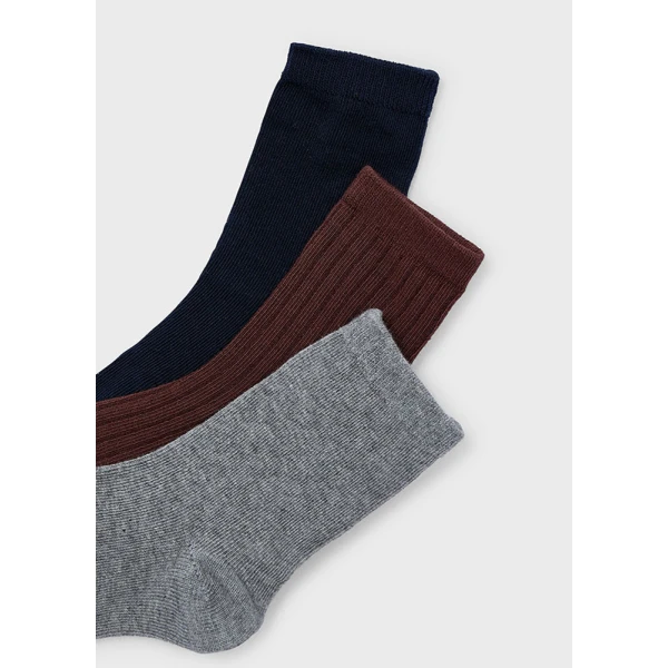 MAYORAL SET 3 SOCKS PLUM 