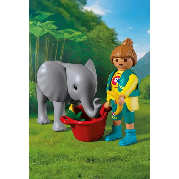 PLAYMOBIL ANIMALS & FRIENDS ZOO BABY ELEPHANT AND ZOOKEEPER