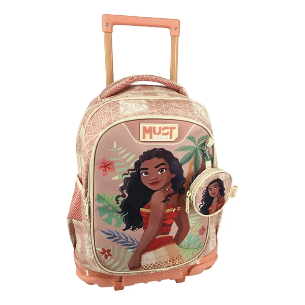 MUST TEAM SCHOOL TROLLEY BACKPACK 34x20x44 cm 3 CASES VAIANA 2 ORANGE