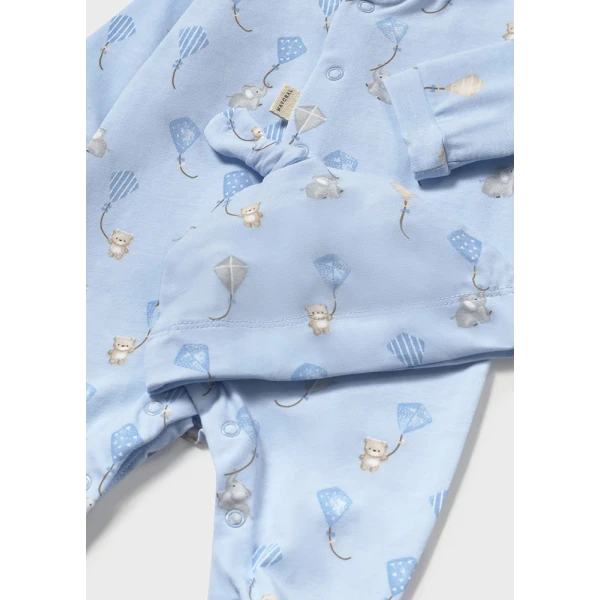 MAYORAL ONESIE LONG WITH HAT LIGHT BLUE 