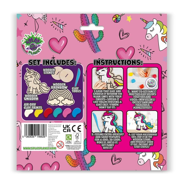SPLAT PLANET MESS-FREE PAINT KIT WITH CLAY UNICORN