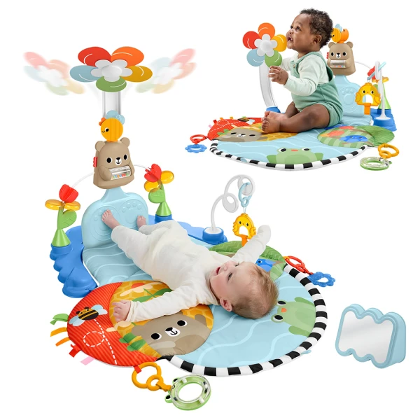 FISHER PRICE ΓΥΜΝΑΣΤΗΡΙΟ 3 ΣΕ 1 ΜΕ ΠΕΡΙΣΤΡΕΦΟΜΕΝΟ ΛΟΥΛΟΥΔΙ