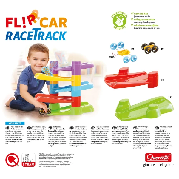QUERCETTI RACE TRACK WITH FLIP CARS 7 pcs
