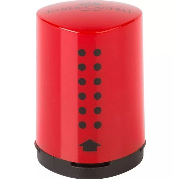 FABER CASTELL SINGLE MINI SHARPENER GRIP RED AND BLUE - 2 COLOURS